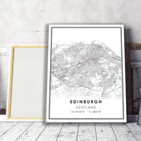 
              Edinburgh, Scotland Modern Style Map Print 
            