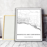 
              Montecito And Carpinteria, California Modern Map Print 
            