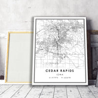 
              Cedar Rapids, Iowa Modern Map Print 
            