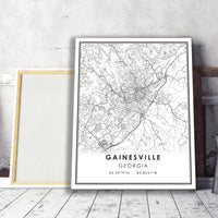 Gainesville, Georgia Modern Map Print 
