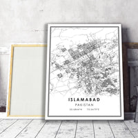 
              Islamabad, Pakistan Modern Style Map Print 
            