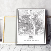 
              Kiev, Ukraine Modern Style Map Print 
            