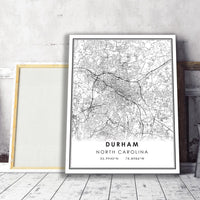 
              Durham, North Carolina Modern Map Print 
            
