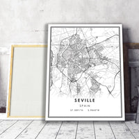 Seville, Spain Modern Style Map Print 