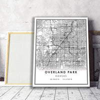 
              Overland Park, Kansas Modern Map Print
            
