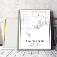 Crystal Beach, Ontario Modern Style Map Print 