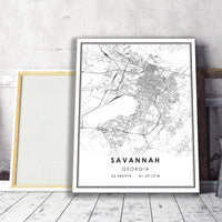 
              Savannah, Georgia Modern Map Print 
            