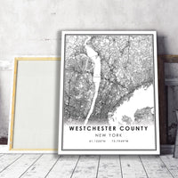 
              Westchester County, New York Modern Map Print 
            