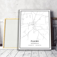 
              Plains, Georgia Modern Map Print 
            