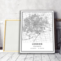 London, Ontario Modern Style Map Print 