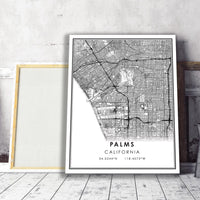
              Palms, California Modern Map Print 
            