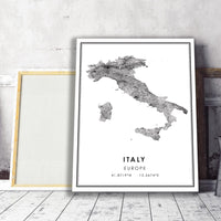
              Italy, Europe Modern Style Map Print
            
