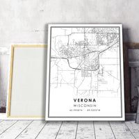 
              Verona, Wisconsin Modern Map Print 
            