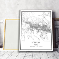 
              Cusco, Peru Modern Style Map Print 
            