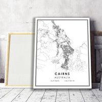 
              Cairns, Australia Modern Style Map Print 
            