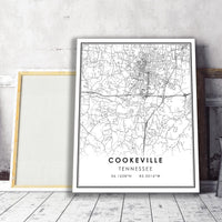 
              Cookville, Tennessee Modern Map Print 
            