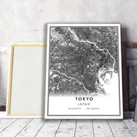 
              Tokyo, Japan Modern Style Map Print 
            