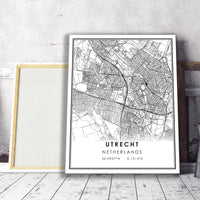 
              Utrecht, Netherlands Modern Style Map Print 
            