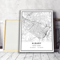 
              Albany, New York Modern Map Print 
            