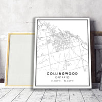 
              Collindwood, Ontario Modern Style Map Print 
            