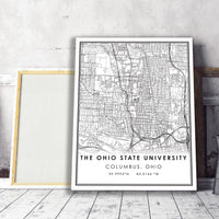 
              The Ohio State University, Columbus, Ohio Modern Map Print 
            