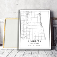 
              Lexington, Michigan Modern Map Print 
            