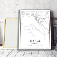 
              Orofino, Idaho Modern Map Print 
            