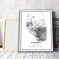 
              Alberta, Canada Modern Style Map Print 
            