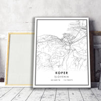 
              Koper, Slovenia Modern Style Map Print 
            