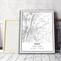 
              Troy, New York Modern Map Print 
            