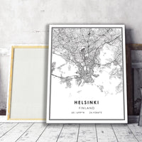 
              Helsinki, Finland Modern Style Map Print 
            
