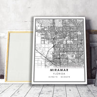 
              Miramar, Florida Modern Map Print 
            