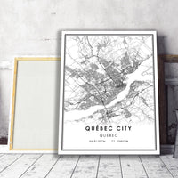 
              Quebec City, Quebec Modern Style Map Print 
            