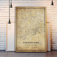 
              Charlestown, Rhode Island Vintage Style Map Print
            