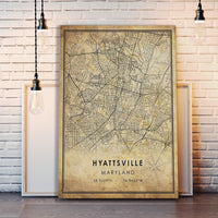 Hyattsville Maryland Vintage Style Map Print 