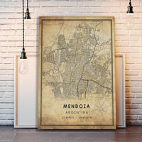 
              Mendoza, Argentina Vintage Style Map Print 
            