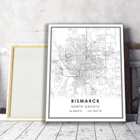 
              Bismarck, North Dakota Modern Map Print 
            