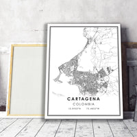 
              Cartagena, Colombia Modern Map Print 
            