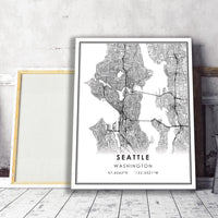 Seattle, Washington Modern Map Print