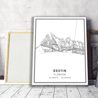 
              Destin, Florida Modern Map Print 
            