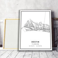 Destin, Florida Modern Map Print 