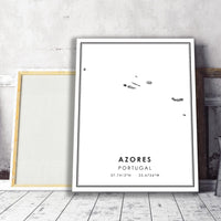 
              Azores, Portugal Modern Style Map Print 
            