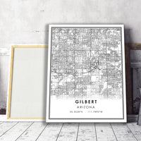 Gilbert, Arizona Modern Map Print 