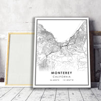
              Monterey, California Modern Map Print
            