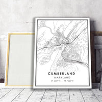 Cumberland, Maryland Modern Map Print