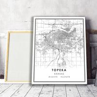 
              Topeka, Kansas Modern Map Print
            