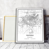 Topeka, Kansas Modern Map Print
