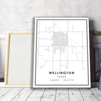 
              Wellington, Texas Modern Map Print 
            