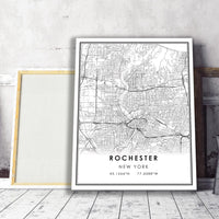 Rochester, New York Modern Map Print