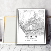 
              Oceanside, California Modern Map Print 
            